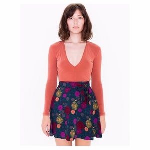 American Apparel Demi Wrap Skirt In Floral Print